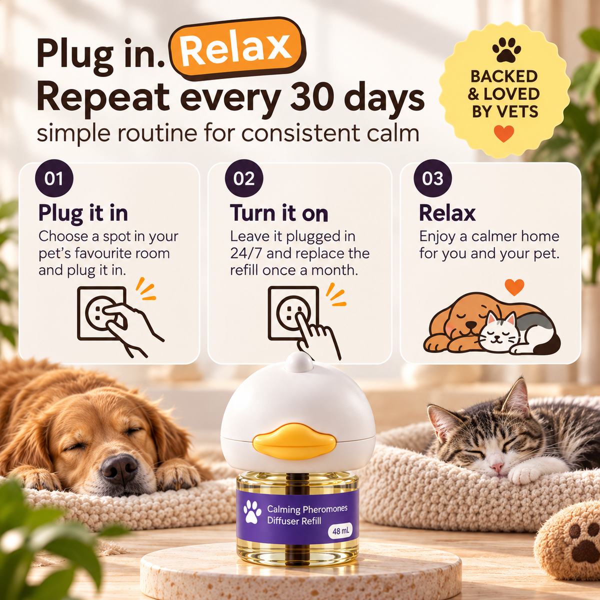 PawEase™ Pet Calming Pheromone Diffuser